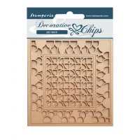 Bauhaus Pattern decorative chips wood veneer from Stamperia 14x14 cm