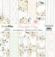 Beautiful Day 12x12 Inch Paper Pack - Mönsterpapper med romantiskt bröllopstema från ScrapBoys 30x30 cm