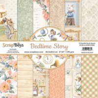 Bedtime Story 8x8 Inch Paper Pad - Mönsterpapper med romantiskt bartema från ScrapBoys 20x20 cm