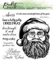 Believe in the magic santa+ texts clear stamp set from Picket fence studios 15x15 cm