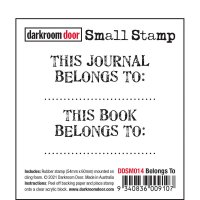 Belongs to (journal book) small rubber stamp - Stämpel med tillhör-tema från Darkroom Door 6x5,5 cm