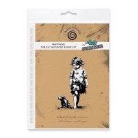 BEST FRIENDS girl dog rubber stamp set - Gummistämplar med flicka och hund från Cosmic Shimmer