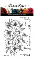 Big bloom clear stamp set - Stämpelset med blommor och engelska texter från Paper rose studio 10x15 cm