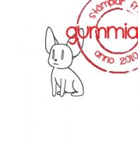 hund, stämpel, gummiapan