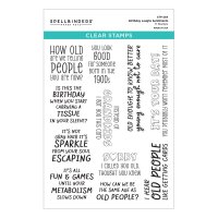 BIRTHDAY LAUGHS SENTIMENTS AGED TO PERFECTION clear stamp set from Spellbinders