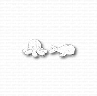 BLÄCKFISK OCH VAL octopus and whale die set from Gummiapan ca 24x11 mm, 23x16 mm