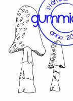 Mushroom stamp - Bläcksvampstämpel från Gummiapan 3,3*8 + 1,6*4,6 cm