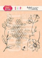Blossom Meadow flower clear stamp set - Stämpelset med blommor och bivaxnät från Craft & You Design