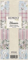 Blossom slimline paper pack - Avlånga mönsterpapper med blommor från Reprint 10x21 cm