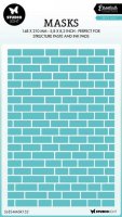 Brick wall essentials 13 stencil - Schablon med tegelvägg från Studio Light 15x21 cm