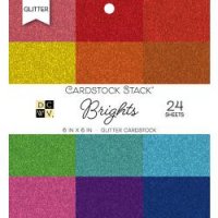 Brights glitter mat stack 6*6 - Glittriga papper från DCWV 15*15 cm