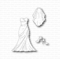 BRUDKLÄDER klänning slöja högklackade skor-stansmallar från Gummiapan ca 56x74, 27,5x40,5 , 13,5x13, 14x13 mm