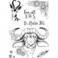 Buffalo Jill clear stamp set - Stämpelset med buffalo från Pink ink design A5
