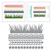BUNCH OF BORDERS die set grass stars - Bårdstansmallar från Spellbinders