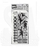 BUNNY HOP rabbit clear stamp and stencil set from Tim Holtz Stamper's Anonymous
