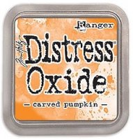 Carved pumpkin distress oxide ink - Pumpaorange hybriddyna med dye- och pigmentbläck från Tim Holtz / Ranger
