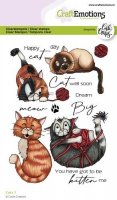 Cats 1 Carla Creaties clear stamp set - Stämpelset med katter från Craft Emotions A6