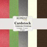 Celebrate Christmas 12x12 Inch Cardstock - Enfärgade papper i julfärger från Reprint 30x30 cm