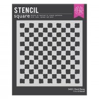 CHECK PLEASE chess pattern stencil - Schablon med schackrutor från Hero Arts 15x15 cm