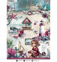 CHRISTMAS BLUSH TIDE OF HOPE sea ocean die-cut paper pad - Pappersdekorationer från studio Light A5