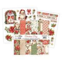 Christmas Day paperpad 12 vl+cut out elements 250 g from ScrapBoys 20,3x20,3cm