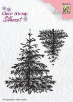 Christmas fir tree clear stamp set - Stämpelset med granar från Nellie Snellen 7,2*2,8 cm