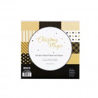 CHRISTMAS MAGIC all that glitters paper pad 6x6 - Mönsterpapper med guld-svarta julpapper från Tonic Craft Perfect 15x15 cm