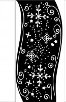 CHRISTMAS RIBBON Mixed Media Thick Stencil - Schablon med snöflingor från Stamperia 12x25cm