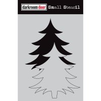 Christmas tree set stencil and mask - Schablon och mask med gran från Darkroom Door 11*15 cm