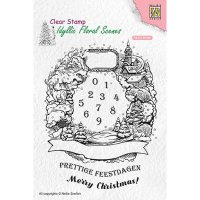 Christmas wreath clear stamp - Stämpel med julklrans från Nellie Snellen 10*14 cm
