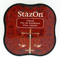 Claret wine red stazon ink pad - Vinröd alkoholbaserad stämpeldyna från Tsukineko