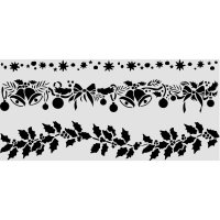 CHRISTMAS BORDERS stencil - Schablon med julgirlanger från Stamperia 12x25 cm