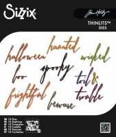 CLASSIC HALLOWEEN HANDWRITING die set - Engelska ordstansmallar från Tim Holtz Sizzix