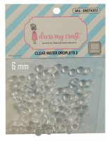 Clear Water 2 droplets 6 mm - Vattendroppedekorationer från Dress My Craft