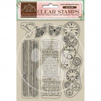 CLOCKS clear stamp set - Stamperia Create Happiness Welcome Home - Stämpelset med klockor från Vicky Papaioannou Stamperia 14x18