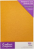 COPPER GLITTER CARD (10pcs) - Kopparglittriga papper från Crafter's Companion A4