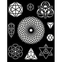 Cosmos Infinity Symbols stencil - Schablon med symboler från Stamperia 20x25 cm