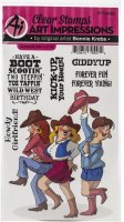 Cowgirls clear stamp set - Stämpelset med kvinnor i cowboykläder från Art Impressions