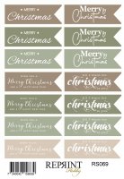 COZY CHRISTMAS text sticker set - Engelska text-stickers med jultema från Reprint 11x16 cm