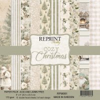 COZY CHRISTMAS paper pad 8x8 - Mönsterpapper med jultema från Reprint 20x20 cm