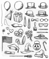 CRAZY THINGS cling mount stamp set from Tim Holtz Stamper's Anonymous