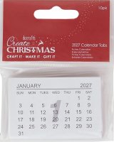 Create Christmas 2027 Calendar Tabs (10pcs) - Små kalenderblad från Papermania