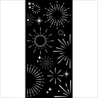 STARS Create Happiness Oh lá lá Thick Stencil - Schablon med stjärnor från Vicky Papaioannou Stamperia 12x25 cm