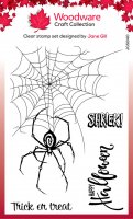 Creepy spider clear stamp set Halloween - Stämpelset med spindel från Woodware A6