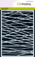 Crossed lines stencil - Schablon med linjer kors och tvärs från Craft Emotions A5
