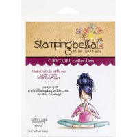 Curvy girl namaste yoga rubber stamp - Stämpel med tjej i yogaposition från Stamping Bella