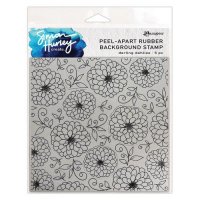 Darling Dahlias flower background rubber stamp - Stämpel med blommor från Simon Hurley Ranger ink 15x15 cm