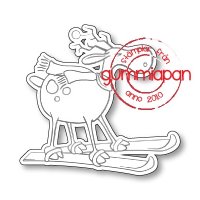 dies, stansmall, skidor, åka, ren, gummiapan, vinter