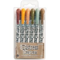 Distress crayons set 10 - Vattenreaktiva kritor från Tim Holtz