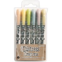 Distress crayons set 8 - Vattenreaktiva kritor från Tim Holtz